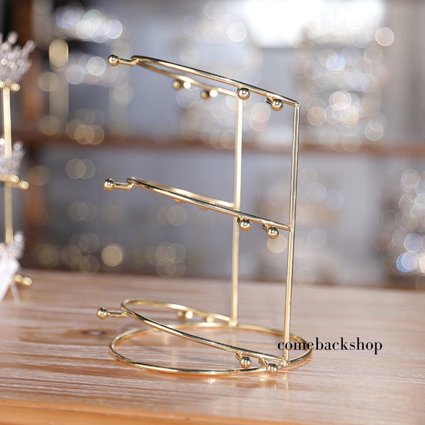 Crown Necklace Three-tier Stand Rack Jewelry Holder Girls Home Hair Bride Ties Layer Headband Hairband for Tree Organizer and Accessories Women Band Golden