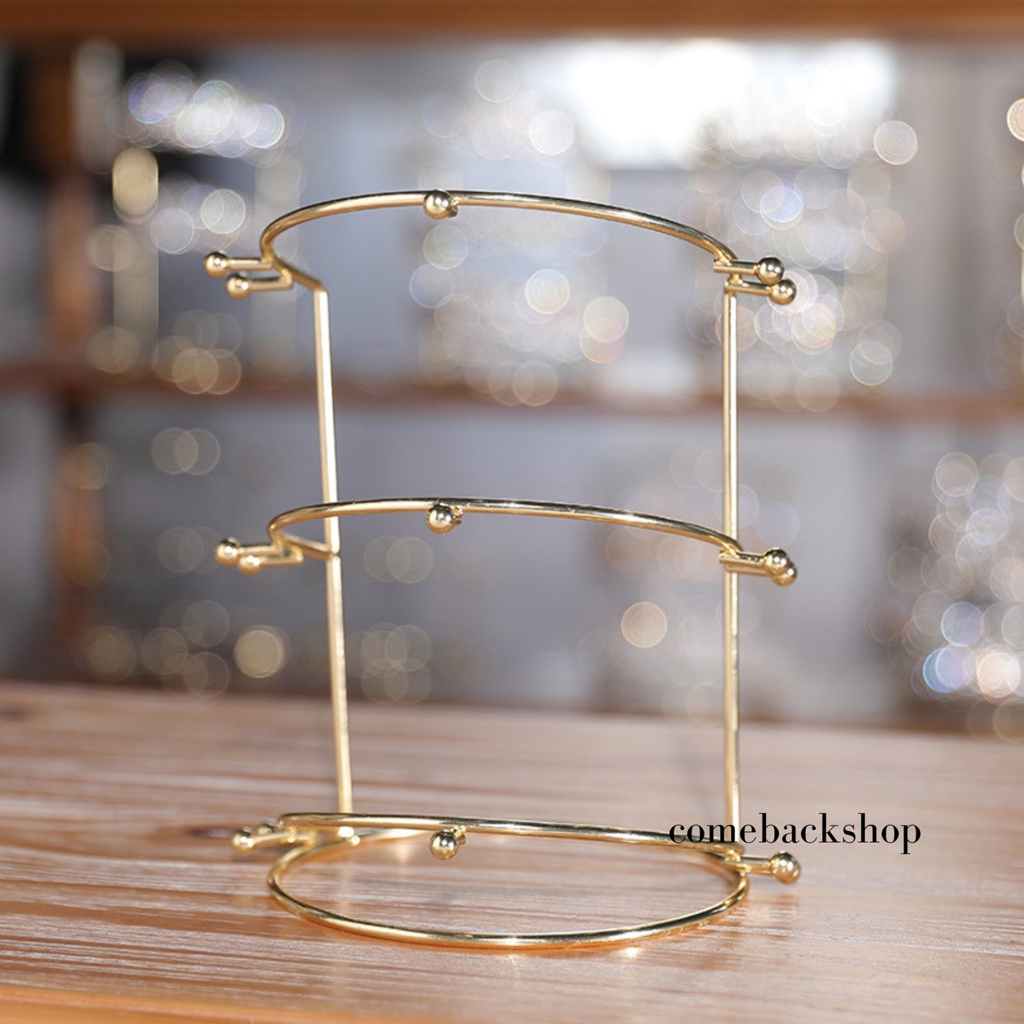 Crown Necklace Three-tier Stand Rack Jewelry Holder Girls Home Hair Bride Ties Layer Headband Hairband for Tree Organizer and Accessories Women Band Golden