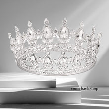 Load image into Gallery viewer, Wedding Bridal Crystal Tiara Crowns Princess Queen Pageant Prom Rhinestone Veil Tiara Headband Wedding Hair Accessory,princess crown
