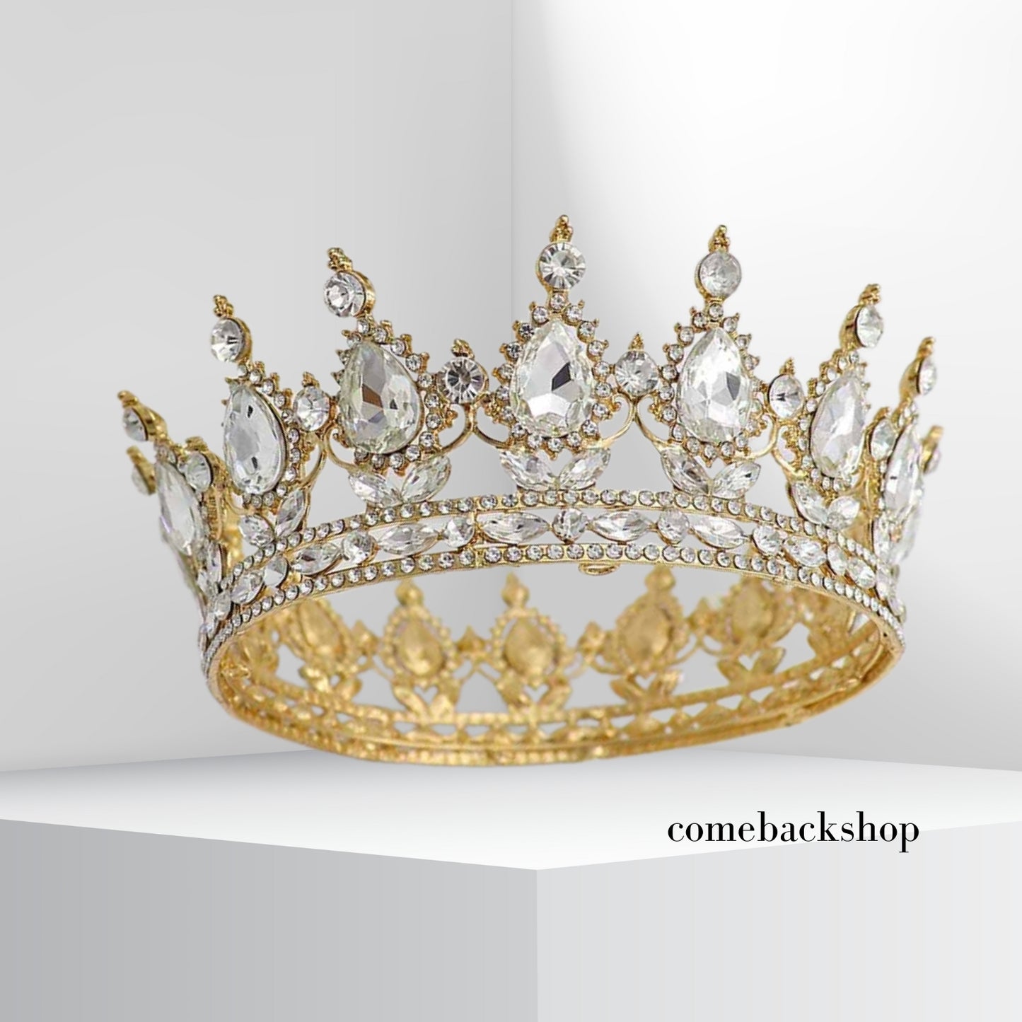 Gold crown Crystal Beads tiara Bridal Jewelry Wedding Hair Accessories Rhinestone,bridemaids gift