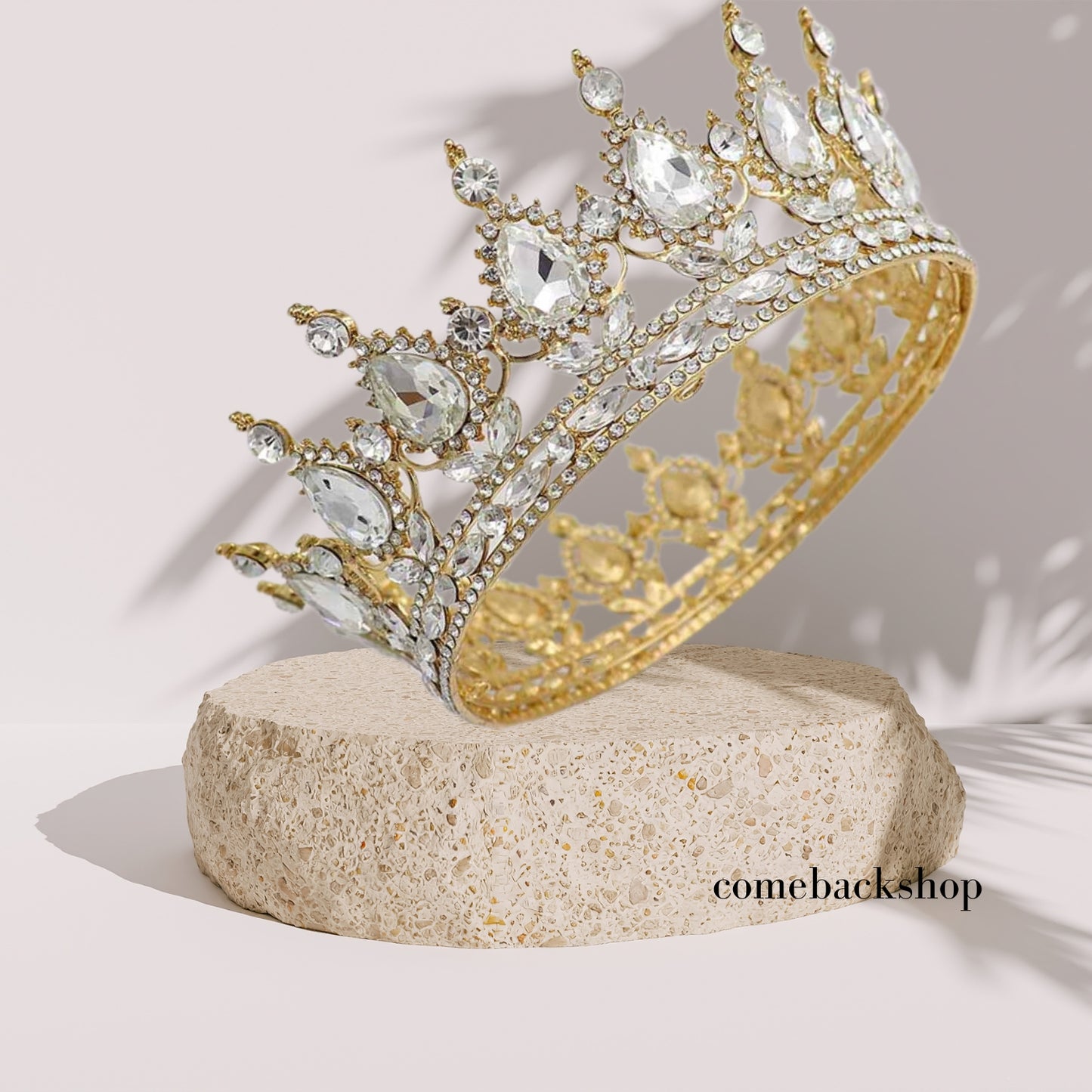 Gold crown Crystal Beads tiara Bridal Jewelry Wedding Hair Accessories Rhinestone,bridemaids gift