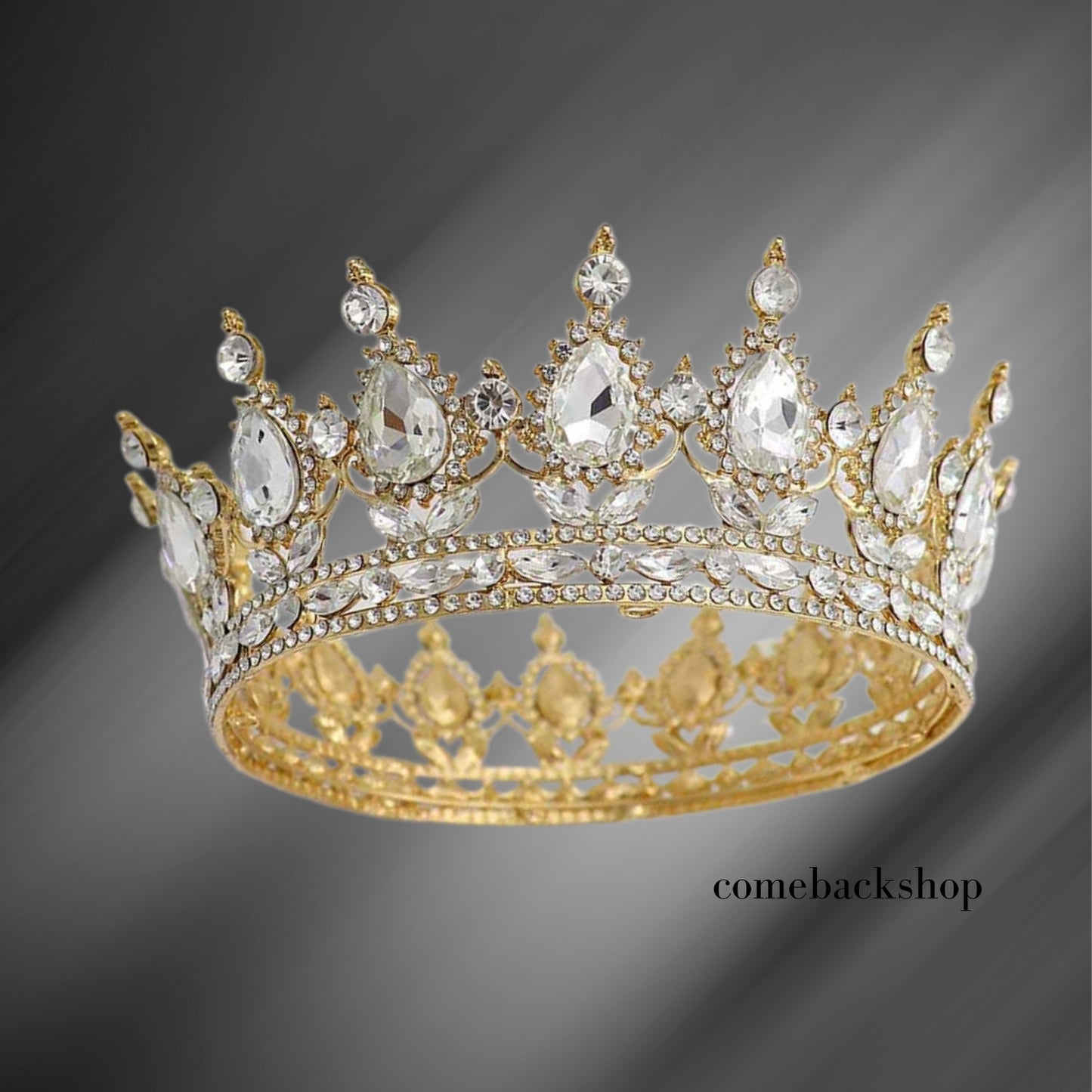 Gold crown Crystal Beads tiara Bridal Jewelry Wedding Hair Accessories Rhinestone,bridemaids gift