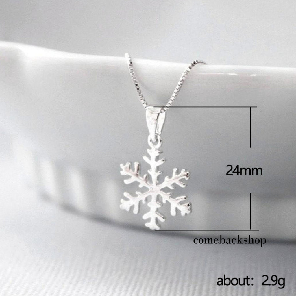 Dainty Snowflake Pendant Sparkle Thanksgiving Xmas Christmas Jewerly Gifts for Women Girls