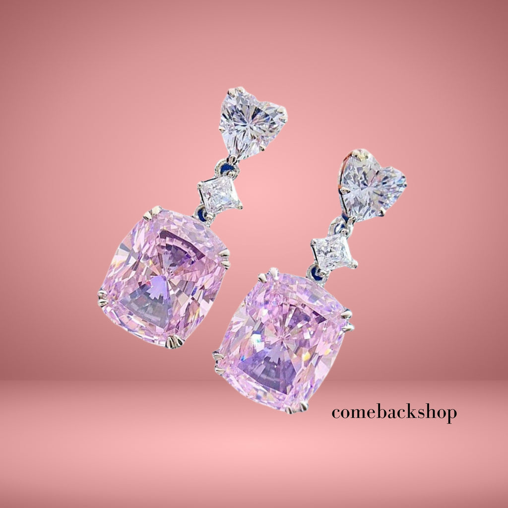 Rhinestone Drop Dangle Earrings Statement Crystal Dangling Earrings Rectangle Teardrop Chandelier Earrings for Women Girls