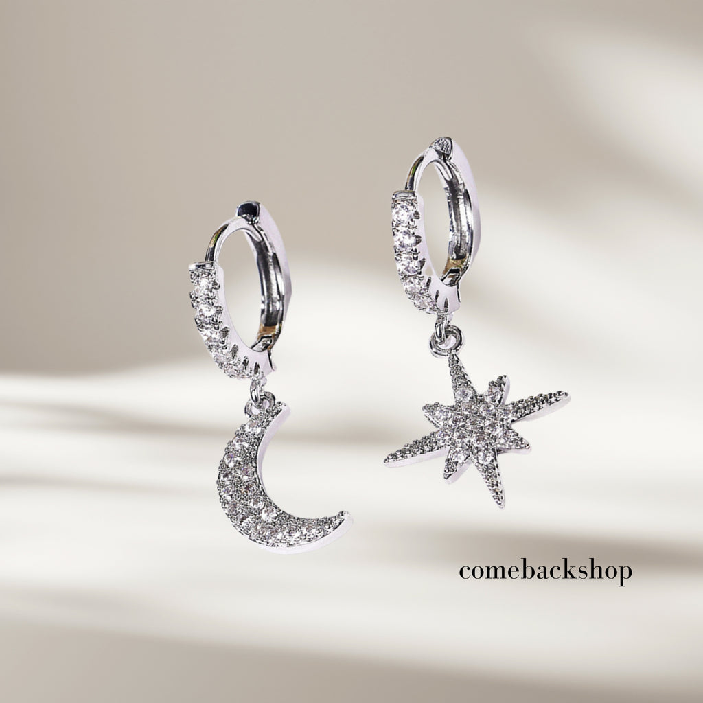 Moon Star Spike Lightning Evil Eye Dangle Huggie Drop Dangle Earrings Jewelry for Women