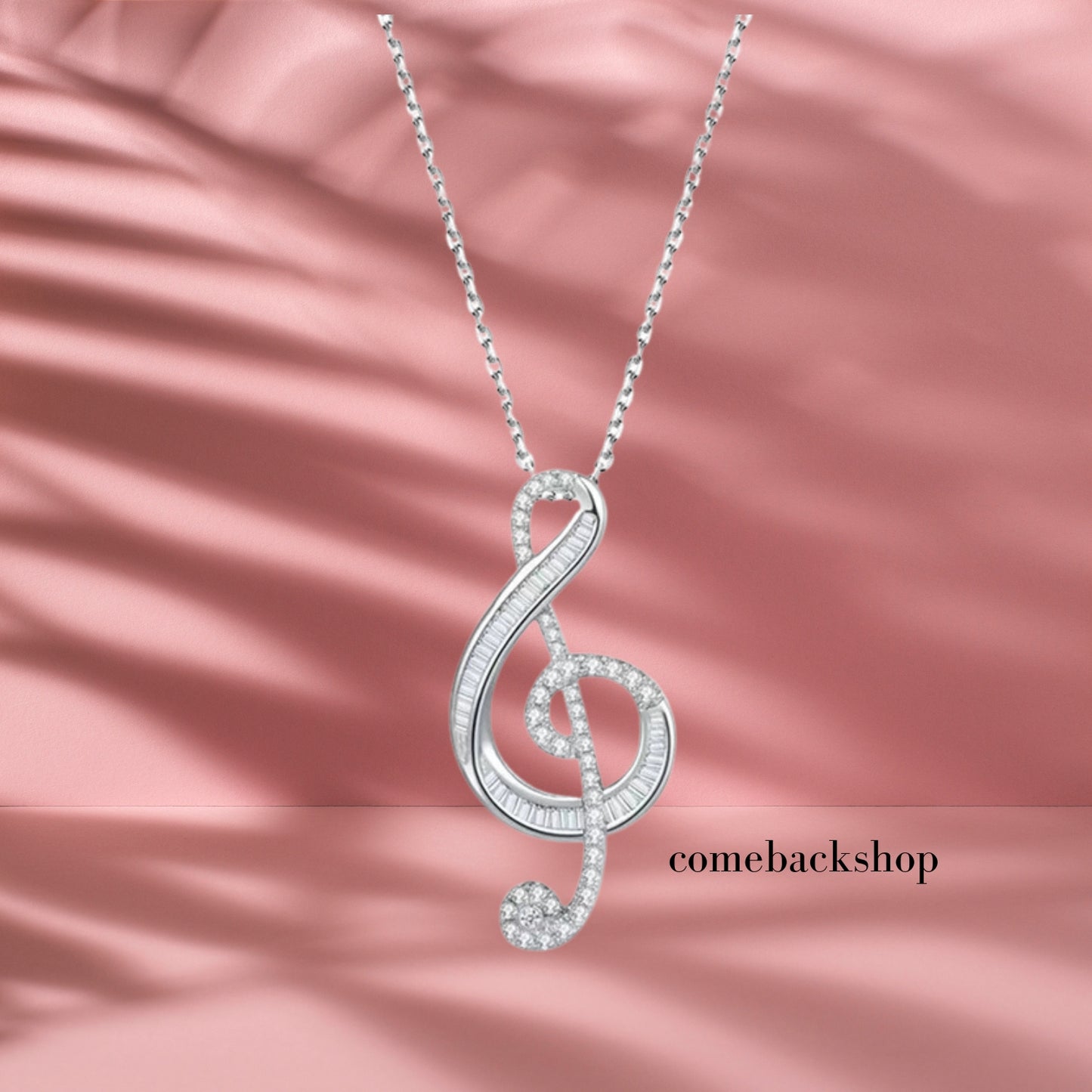 Women Girls Classic Treble Clef Music Pendant Necklace Musical Jewelry Graduation Gifts for Musician Music Student