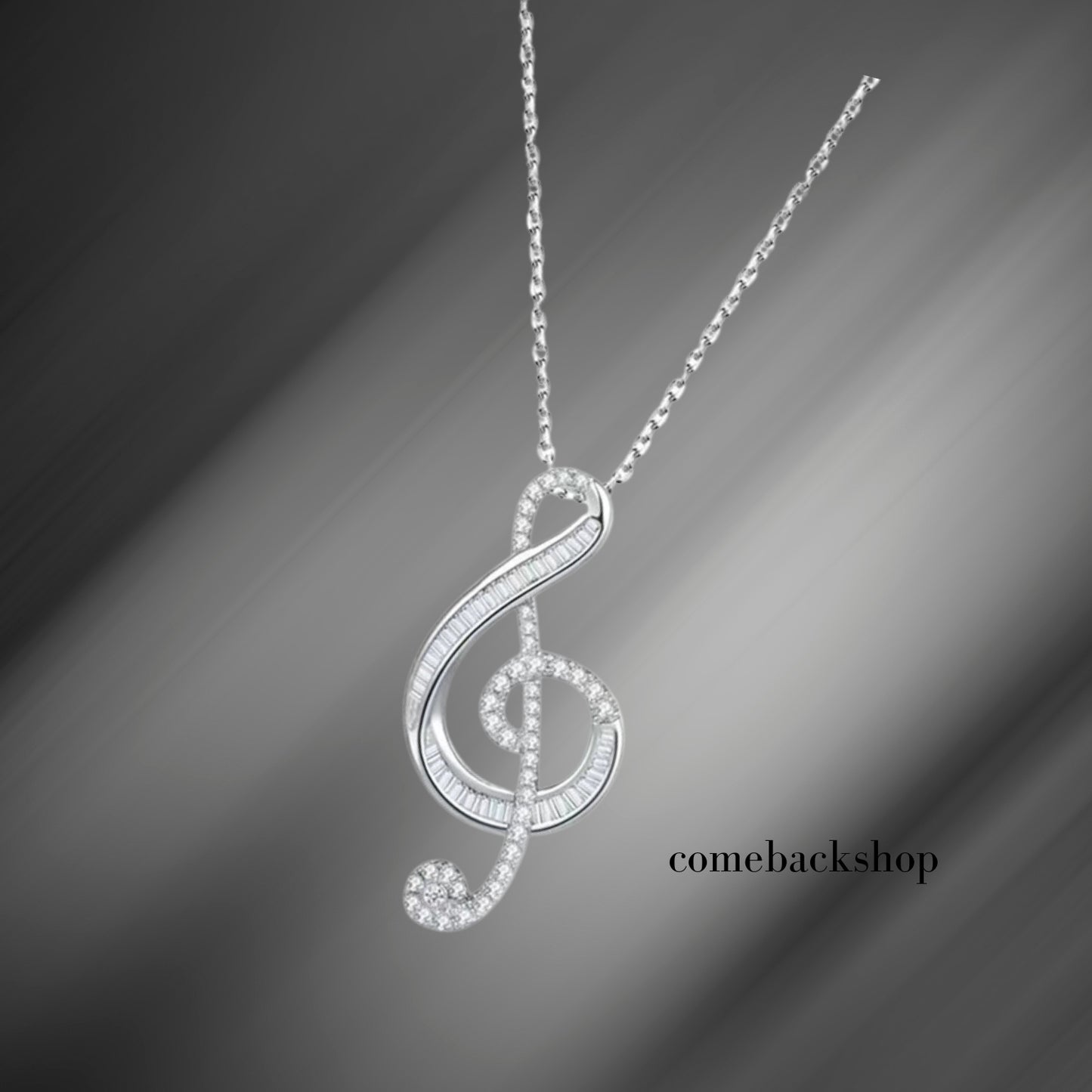 Women Girls Classic Treble Clef Music Pendant Necklace Musical Jewelry Graduation Gifts for Musician Music Student