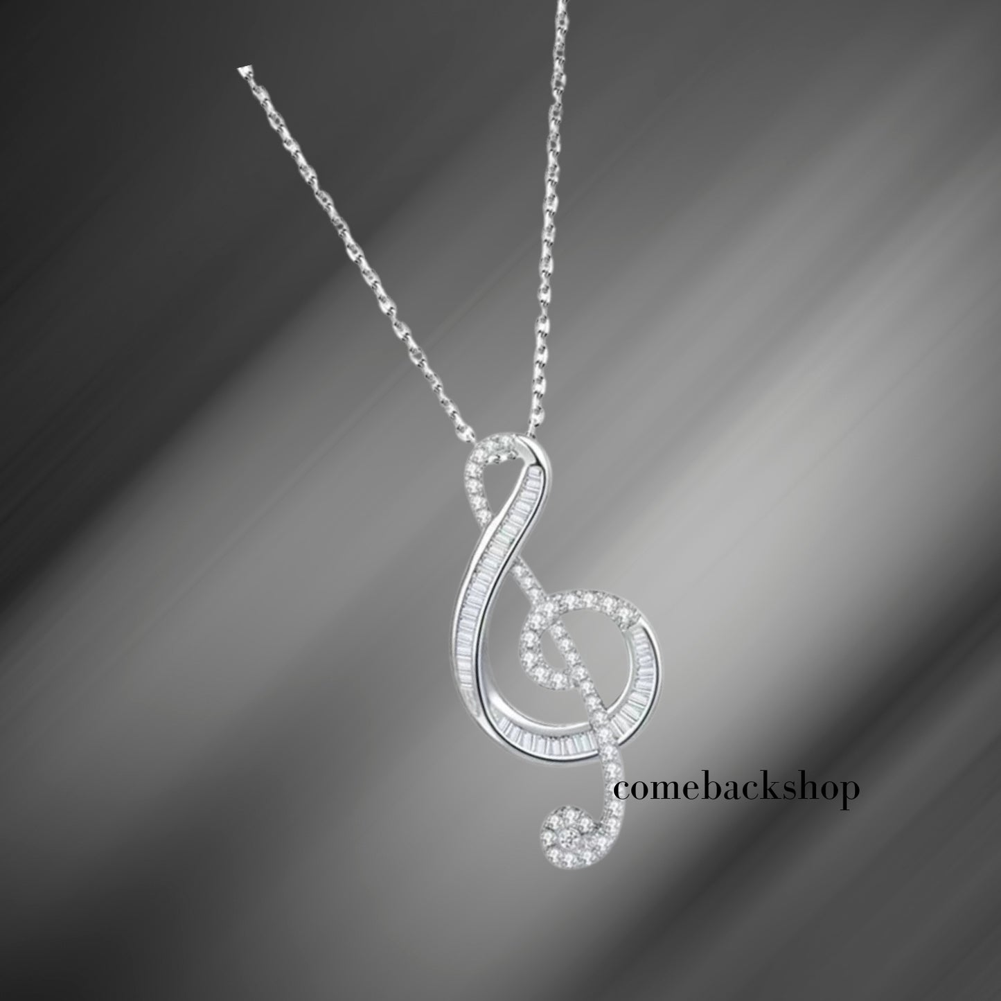 Women Girls Classic Treble Clef Music Pendant Necklace Musical Jewelry Graduation Gifts for Musician Music Student