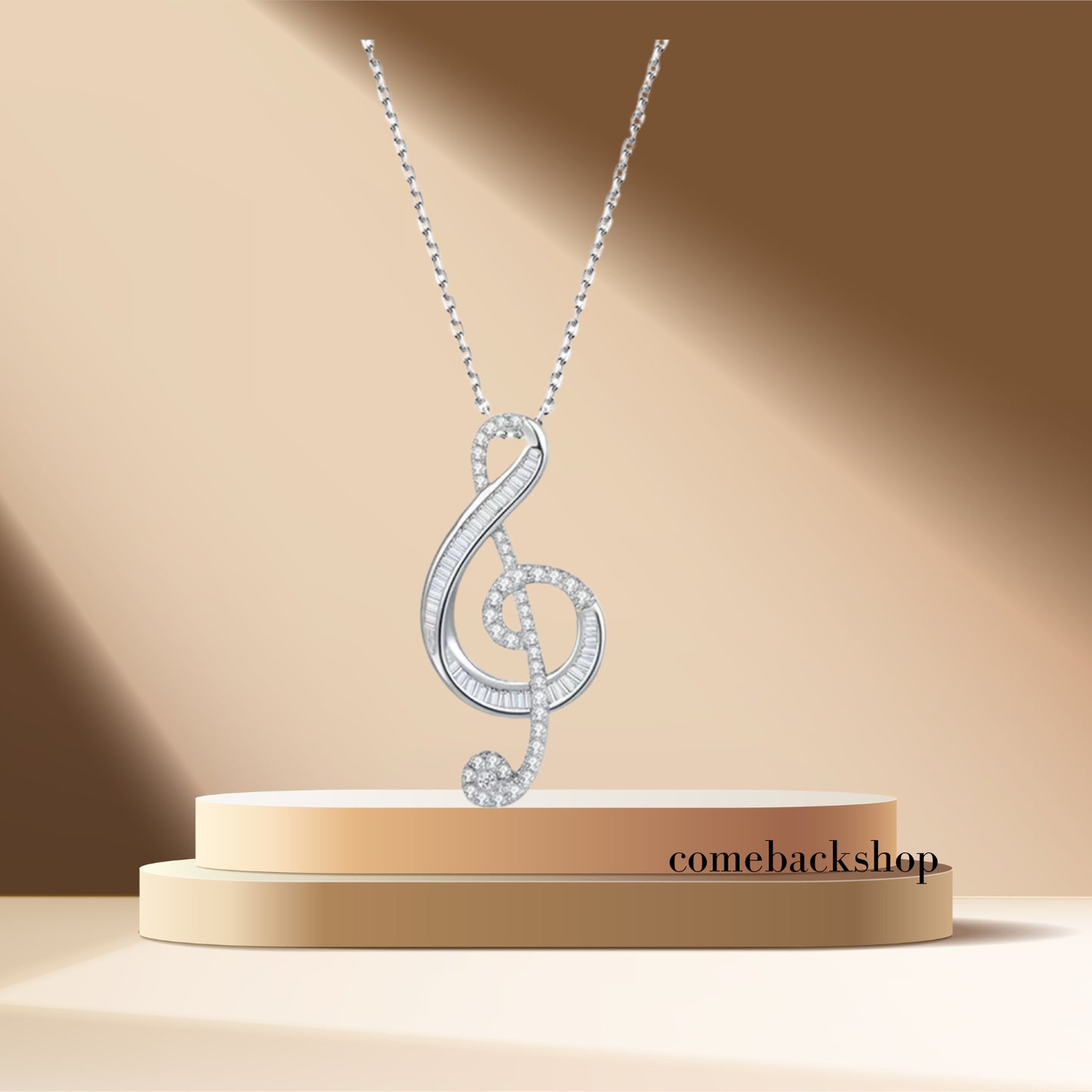 Women Girls Classic Treble Clef Music Pendant Necklace Musical Jewelry Graduation Gifts for Musician Music Student