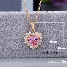 Load image into Gallery viewer, Heart Shape Forever Love Engraved Pendant Necklace With Birthstone , Jewelry Gifts For Her