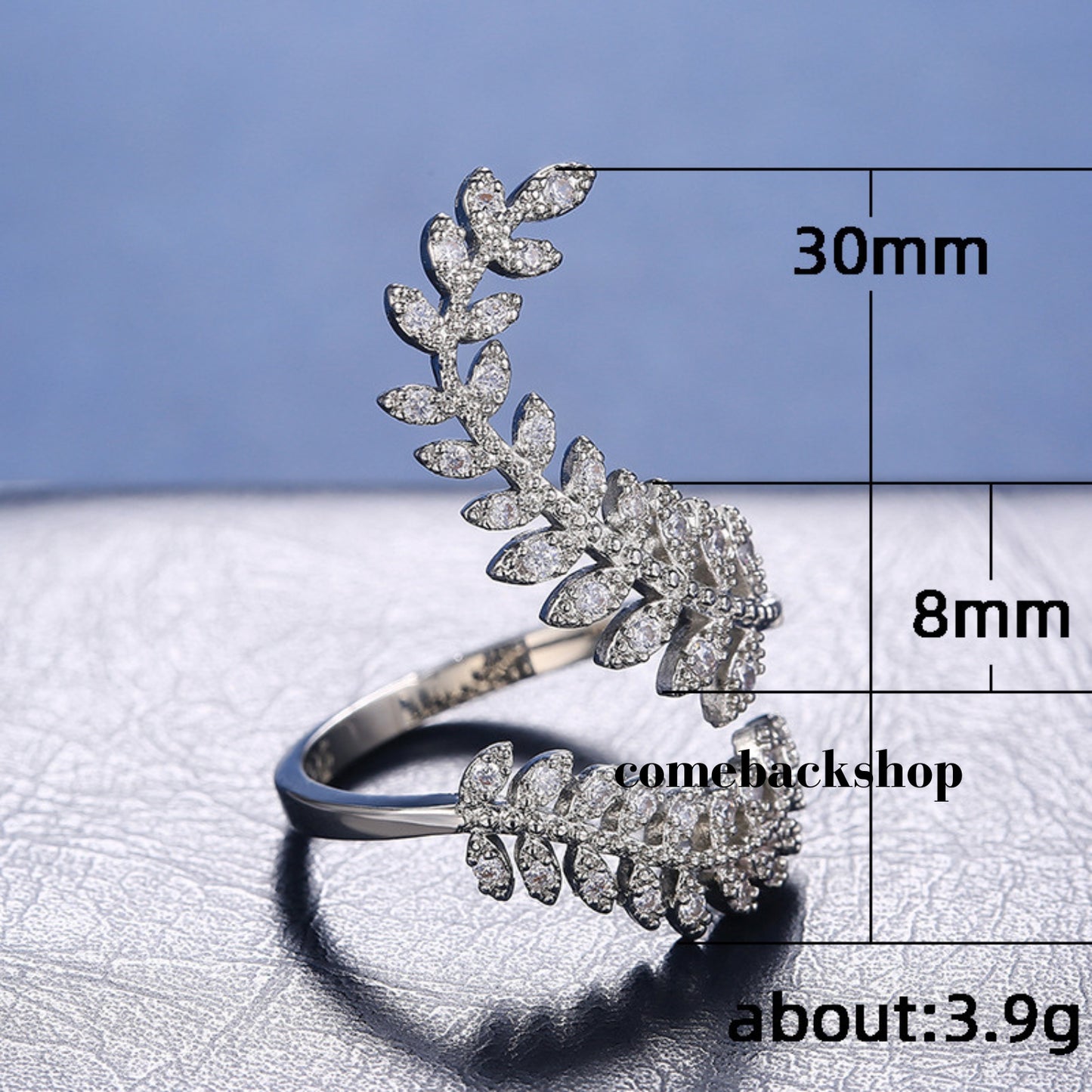 Silver Crescent Moon and Star Ring Synthetic Opal Open Ring Adjustable Ring Gift for Women