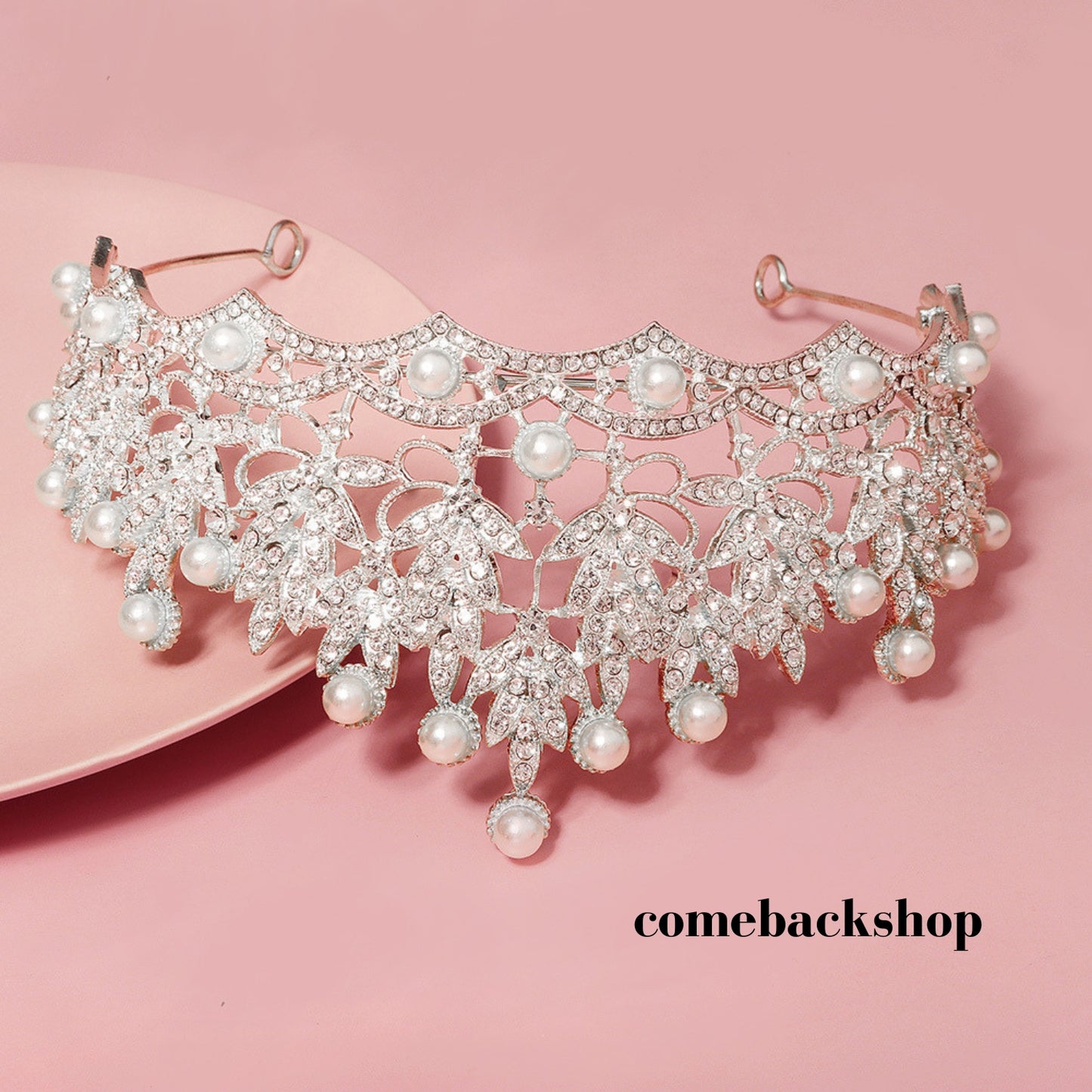 Tiaras and Crowns for Women Crystal Pearl Queen Crown Wedding Tiara for Bride, Princess Crown Pageant Prom Birthday Headband