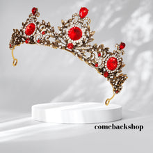 Load image into Gallery viewer, Red Princess Tiara for Little Girls Crystal Hair Accessories for Wedding Prom Bridal Birthday Party Halloween Costume Christmas Gifts