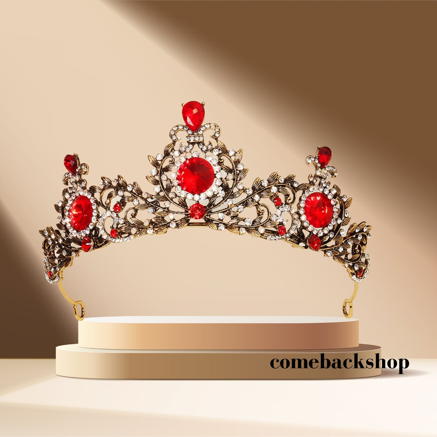 Red Princess Tiara for Little Girls Crystal Hair Accessories for Wedding Prom Bridal Birthday Party Halloween Costume Christmas Gifts
