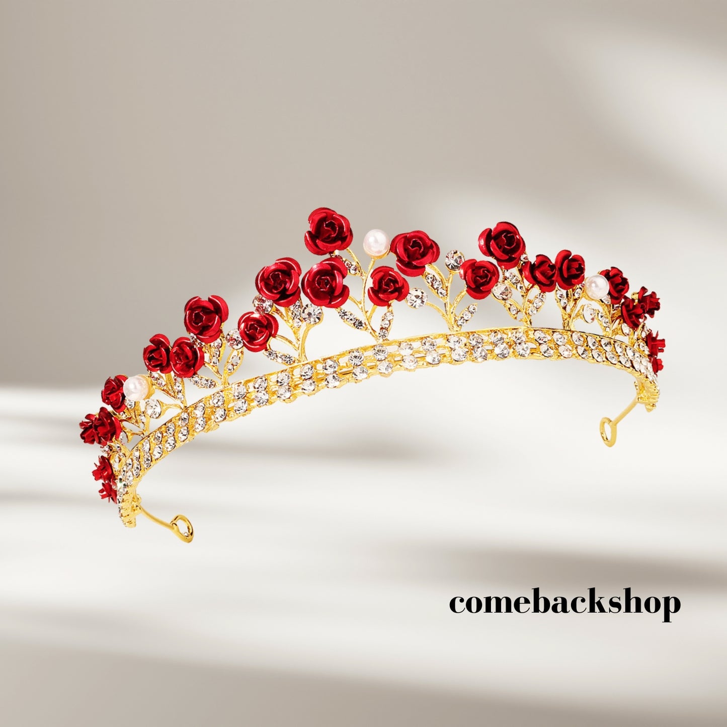 Crowns and Tiaras Hair Accessories for Wedding Prom Bridal Party Halloween Costume Christmas Gifts,Swarovski,red rose