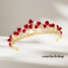 Load image into Gallery viewer, Crowns and Tiaras Hair Accessories for Wedding Prom Bridal Party Halloween Costume Christmas Gifts,Swarovski,red rose