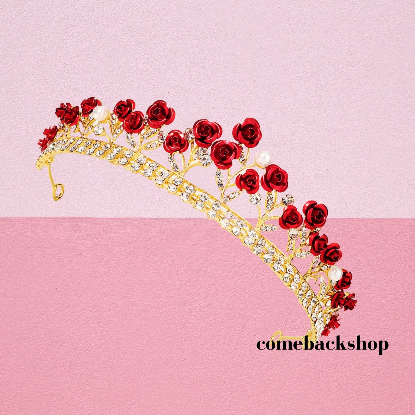 Crowns and Tiaras Hair Accessories for Wedding Prom Bridal Party Halloween Costume Christmas Gifts,Swarovski,red rose