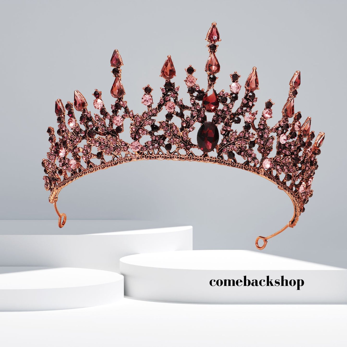 Violet Crystal Bridal Tiaras Crown Rhinestone Pageant Diadem Veil Tiara Headbands,Swarovski