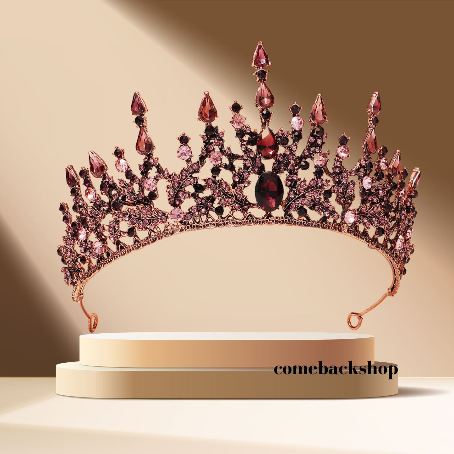 Violet Crystal Bridal Tiaras Crown Rhinestone Pageant Diadem Veil Tiara Headbands,Swarovski