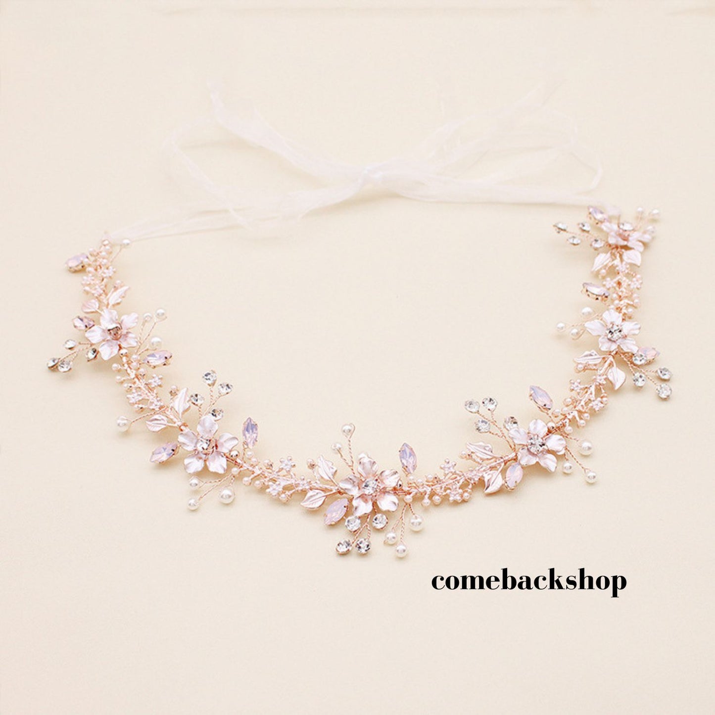 Hairband pink crystal wedding bride tiara headband prom dress sweet