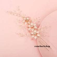 Load image into Gallery viewer, Bride Wedding Flower Hair Pins Bridal Pearl Hair Piece Crystal Hair Accessories for Women and Girls