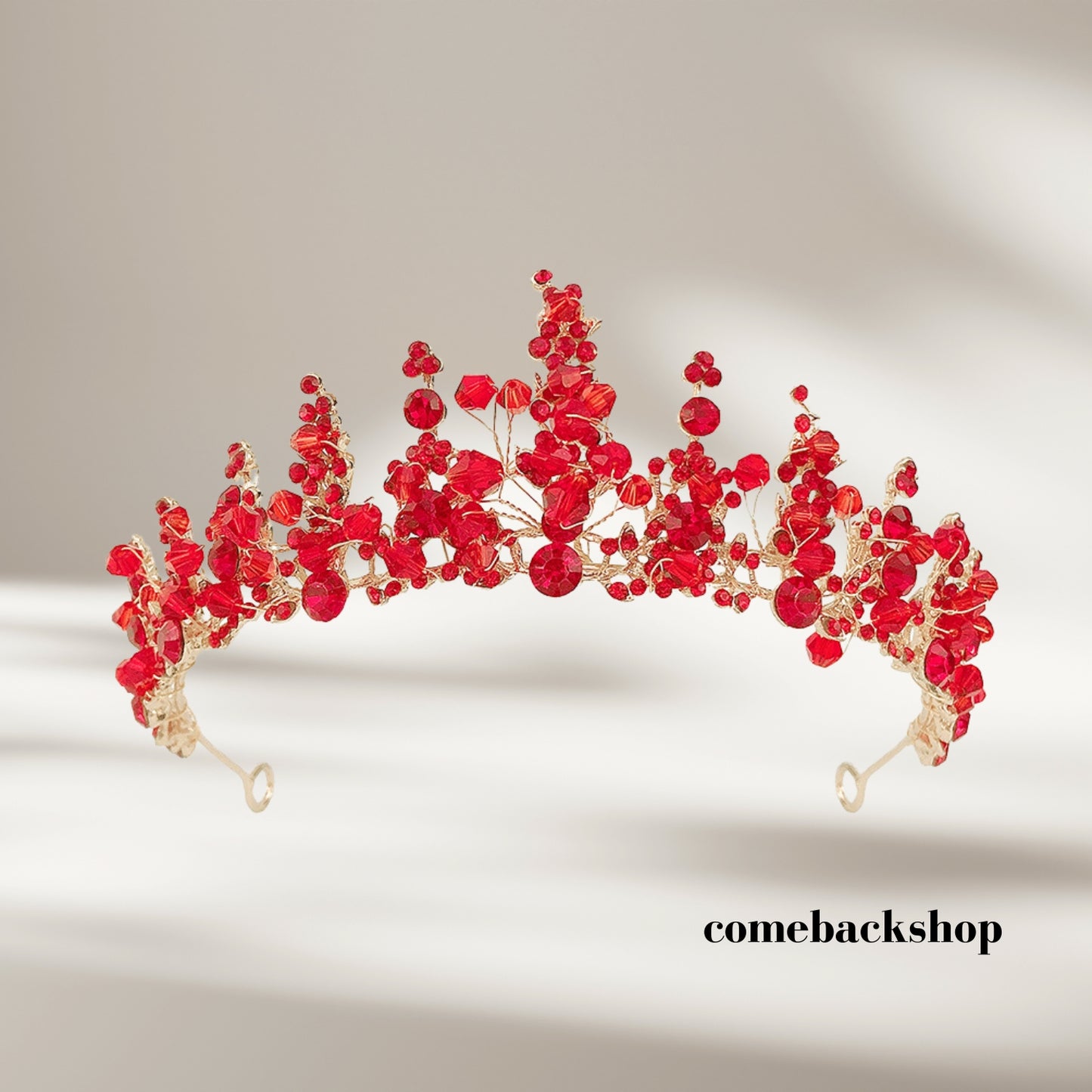 Bridal Crown Woman Tiaras Hair Jewelry Ornaments Hairwear Bride Headbands Wedding Hair Accessories red flower headpiece