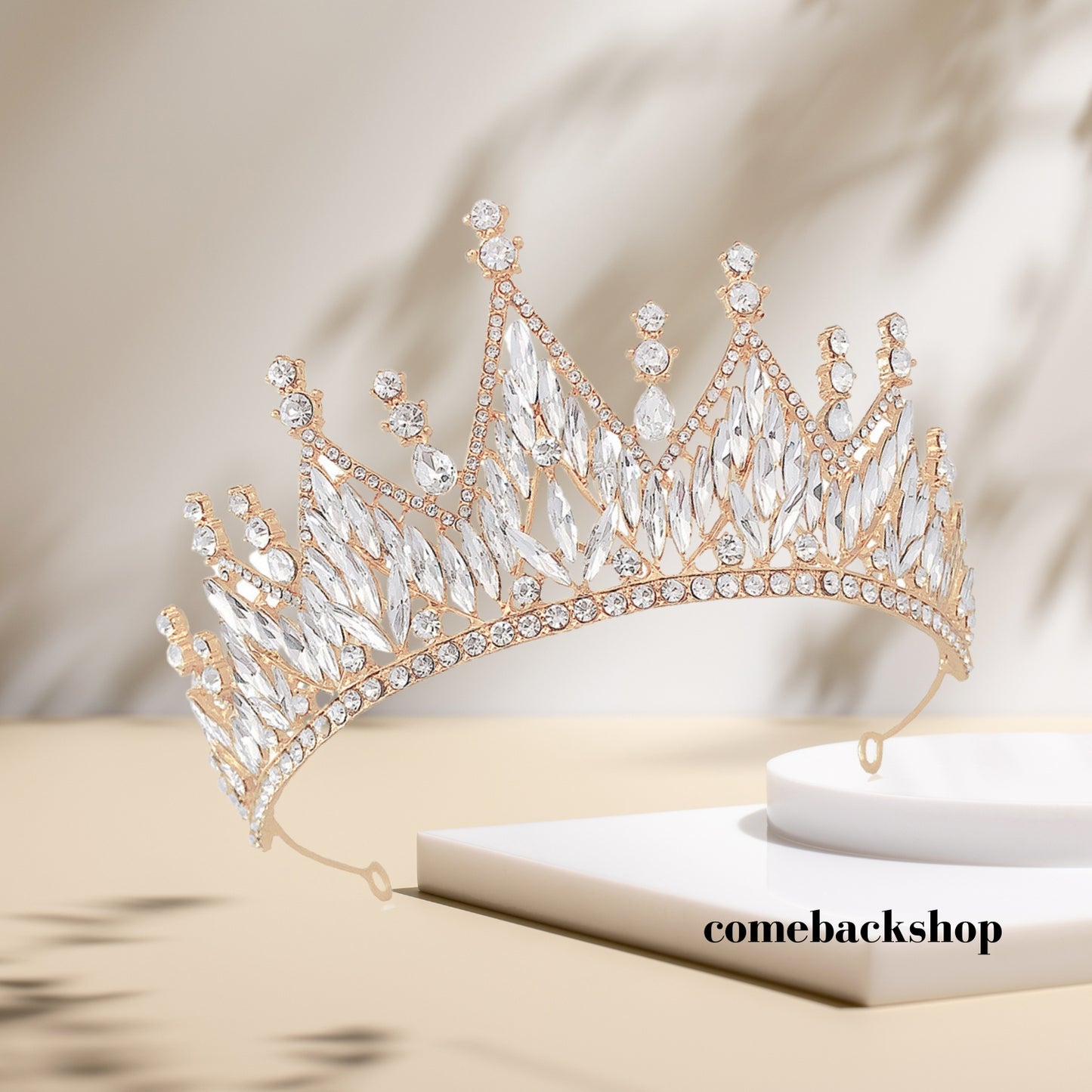 Princess Crown and Tiara for Women Princess Gold Tiara Queen Costume Crystal Rhinestone Crown for Bride Bridal Girl Ladies Wedding Prom Birthday Festival Party