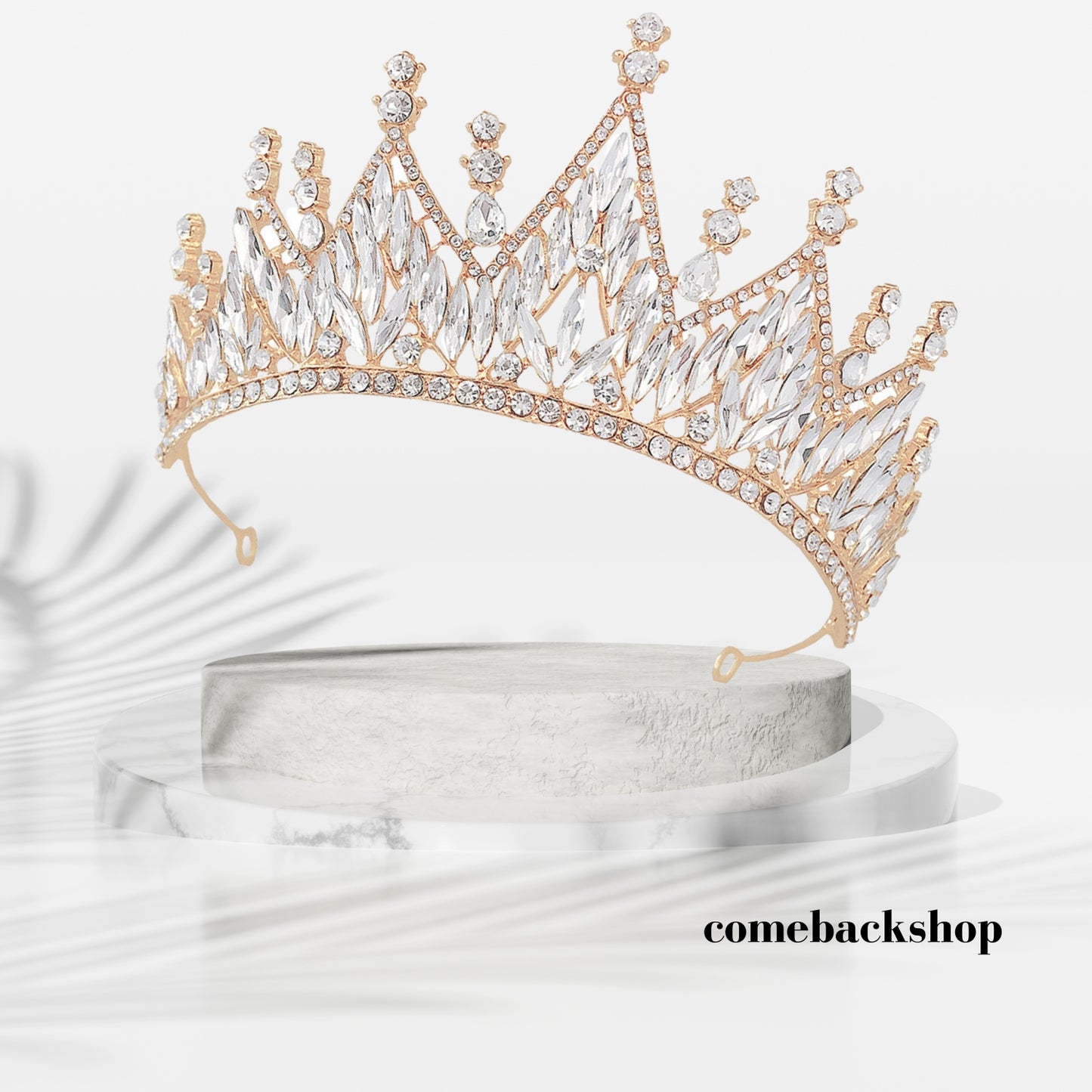 Princess Crown and Tiara for Women Princess Gold Tiara Queen Costume Crystal Rhinestone Crown for Bride Bridal Girl Ladies Wedding Prom Birthday Festival Party