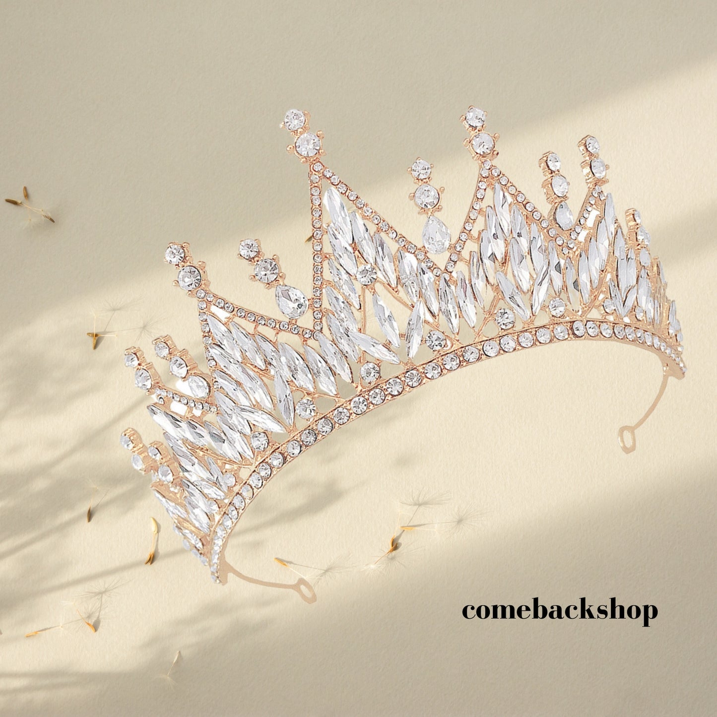 Princess Crown and Tiara for Women Princess Gold Tiara Queen Costume Crystal Rhinestone Crown for Bride Bridal Girl Ladies Wedding Prom Birthday Festival Party