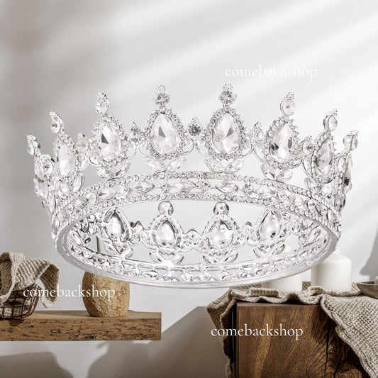 Wedding Bridal Crystal Tiara Crowns Princess Queen Pageant Prom Rhinestone Veil Tiara Headband Wedding Hair Accessory,princess crown