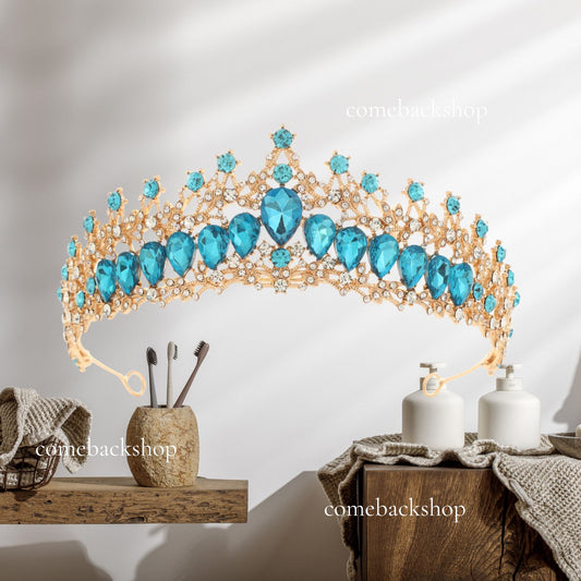 Quinceanera Crown Headpieces Happy Birthday Decorations Accessories for Wedding Bride Bridal Prom