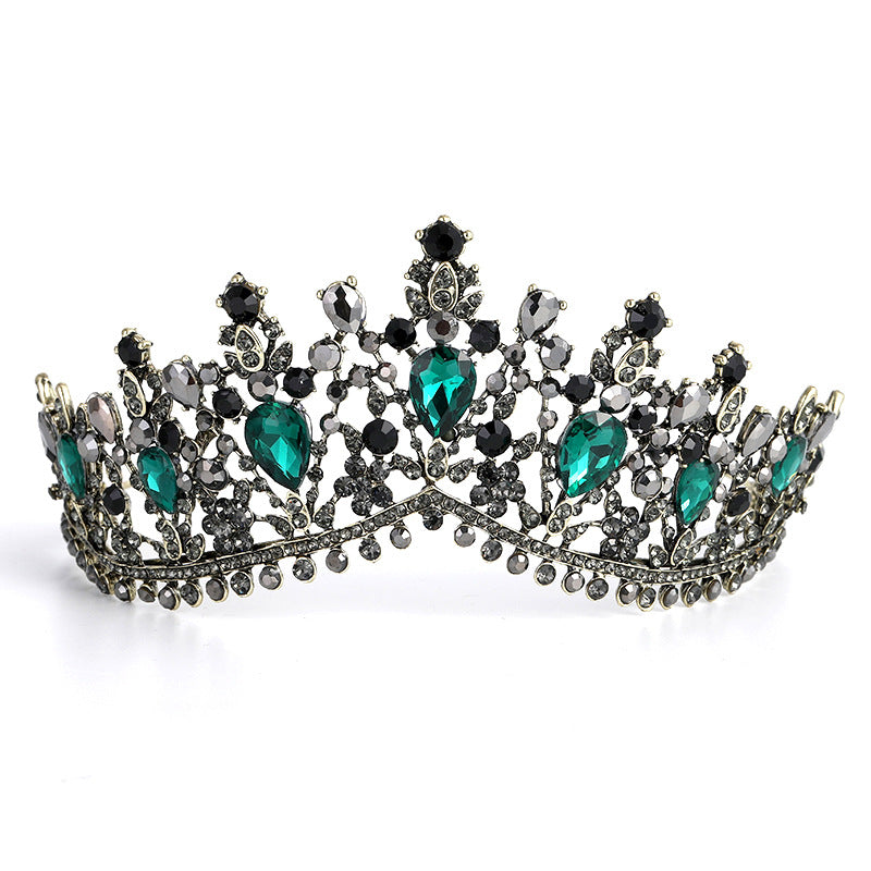 Green Vintage Crown and Tiara for Women, Princess Crown Queen Tiara Cr ...