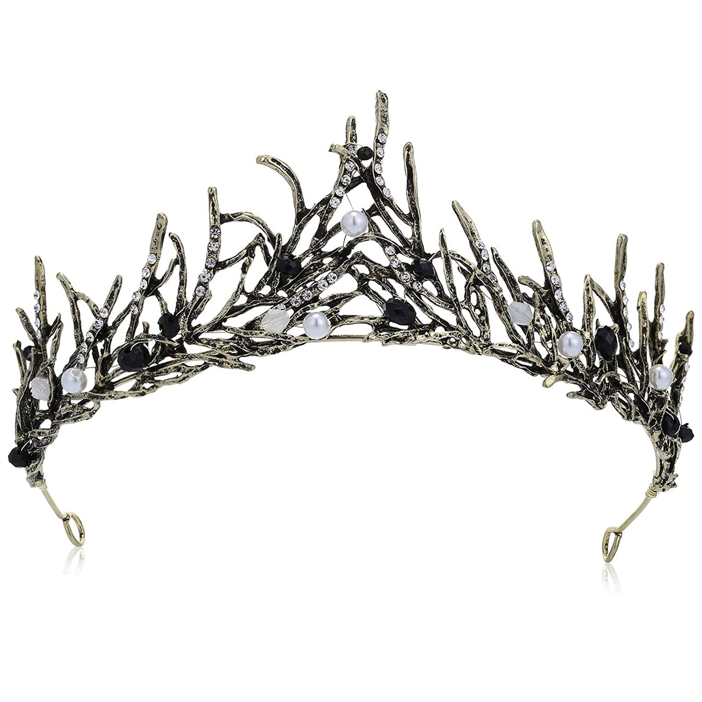 Tiaras Princess Vintage with Pearl, Girls Adult Bridal Hair Accessories Gifts for Christmas Halloween Costume, Birthday Party, Wedding