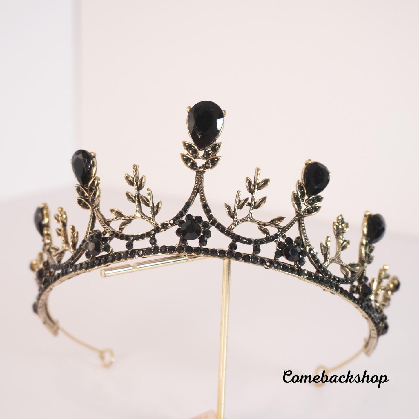 wedding crown bride tiaras and crowns fashion Gold Queen Crown Princess Headpiece Wedding Hair Jewelry Accessories,Swarovski,Black