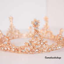 Load image into Gallery viewer, Wedding Tiara, Gold Floral Tiara, Rose Gold Bridal Tiara, Gold Bridal Crown, Rose Gold Leaf Crown, Silver Tiara, Tiaras For Wedding