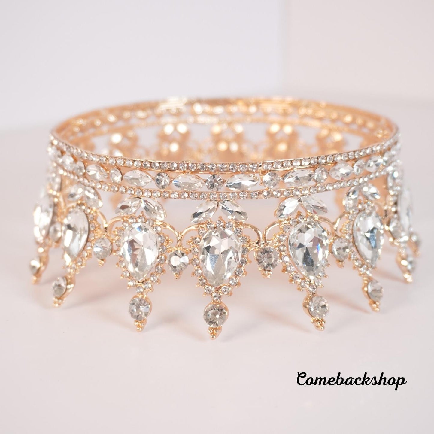 Gold crown Crystal Beads tiara Bridal Jewelry Wedding Hair Accessories Rhinestone,bridemaids gift