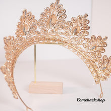 Load image into Gallery viewer, Gold Tiara Crown for Women Birthday Headband for Girls Crystal Queen Crown Hair Accessories for Bride Party Bridesmaids Bridal Prom Halloween Costume Cosplay Christmas