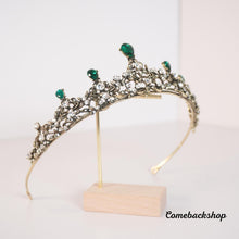 Load image into Gallery viewer, Tiaras and Crowns for Women Jeweled Green Crown - Crystal Wedding Tiaras for Bride Princess Headband