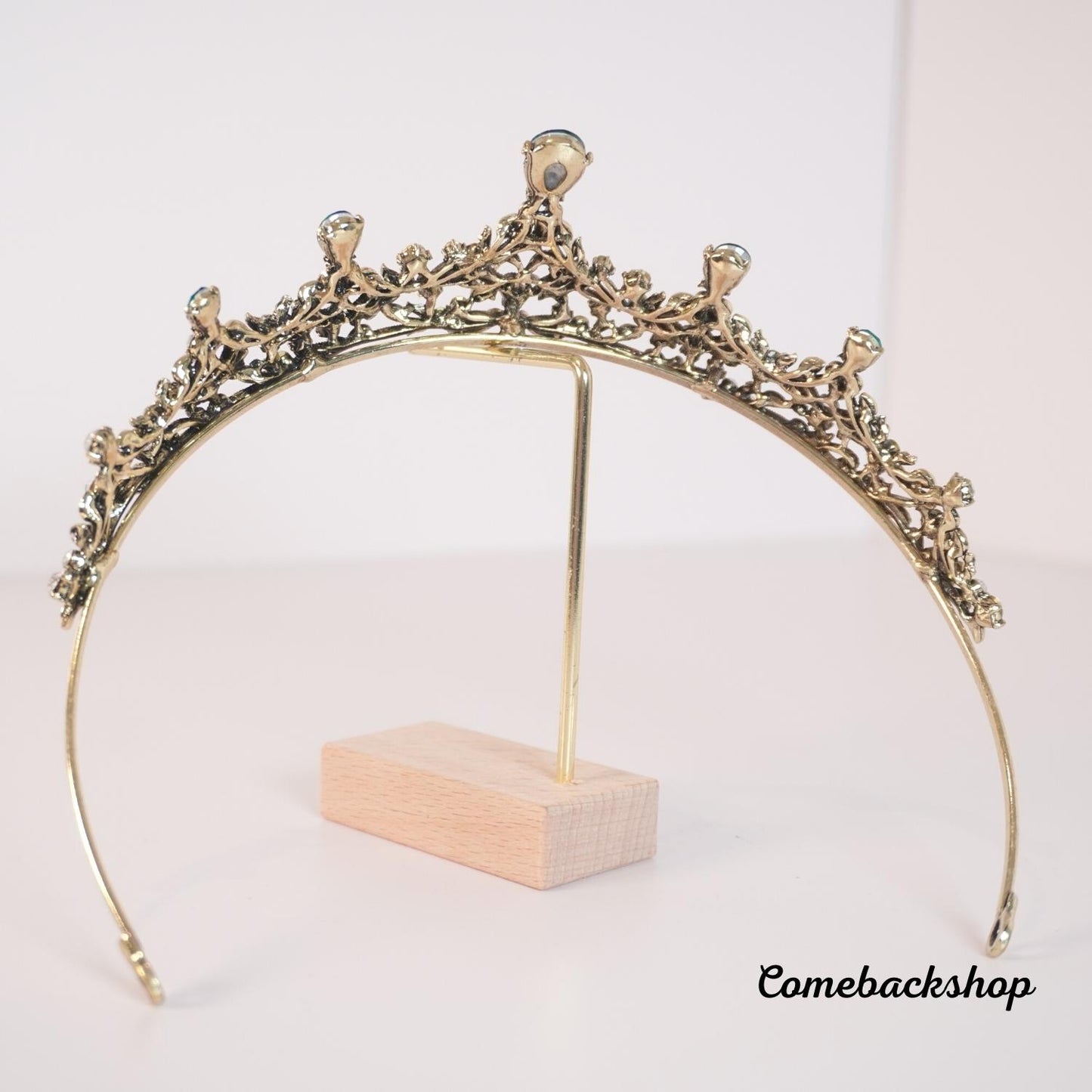 Tiaras and Crowns for Women Jeweled Green Crown - Crystal Wedding Tiaras for Bride Princess Headband