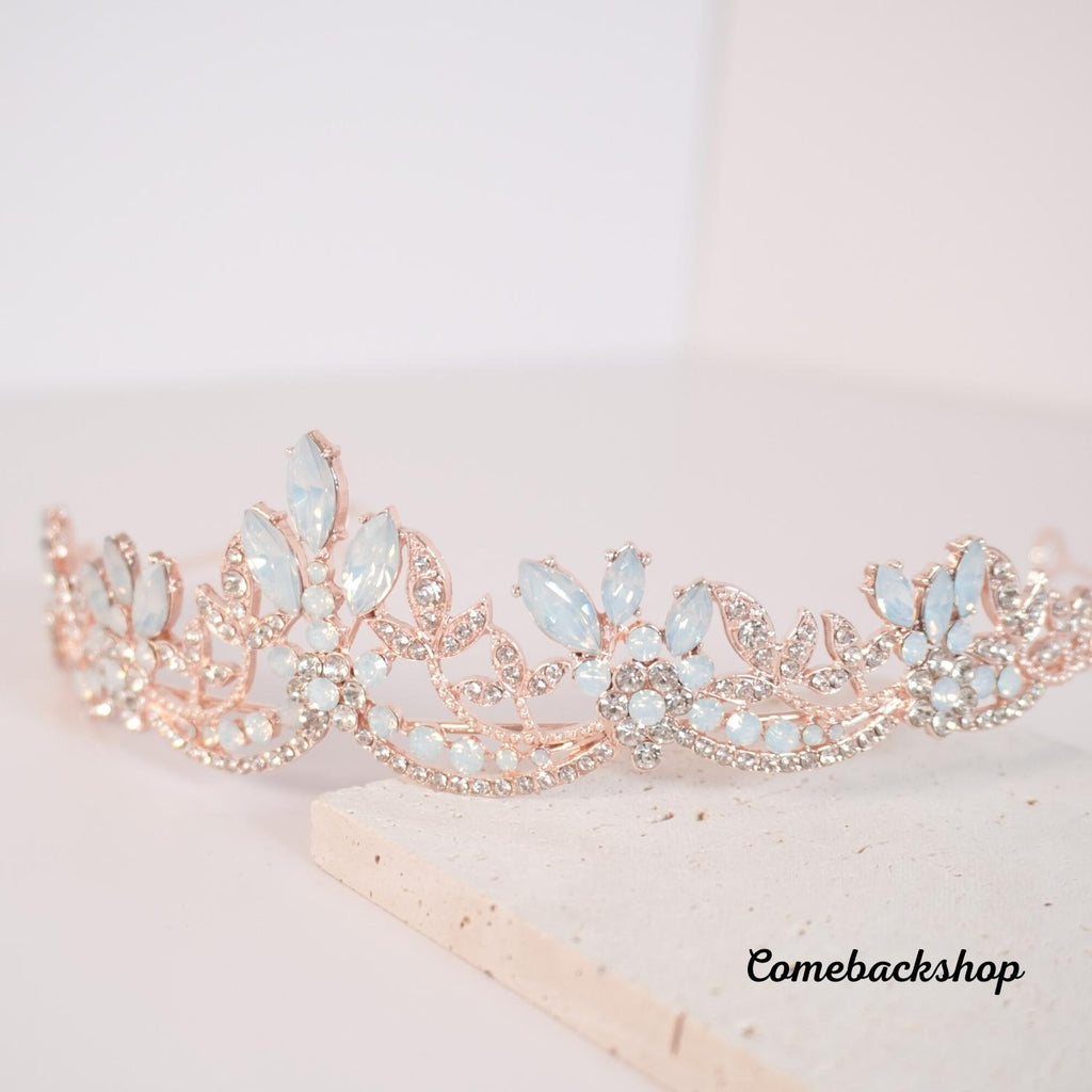 Tiara Bridal Shell Floral Hairband Headpiece Wedding Hair Accessories Headbands Birthday party crown rose gold