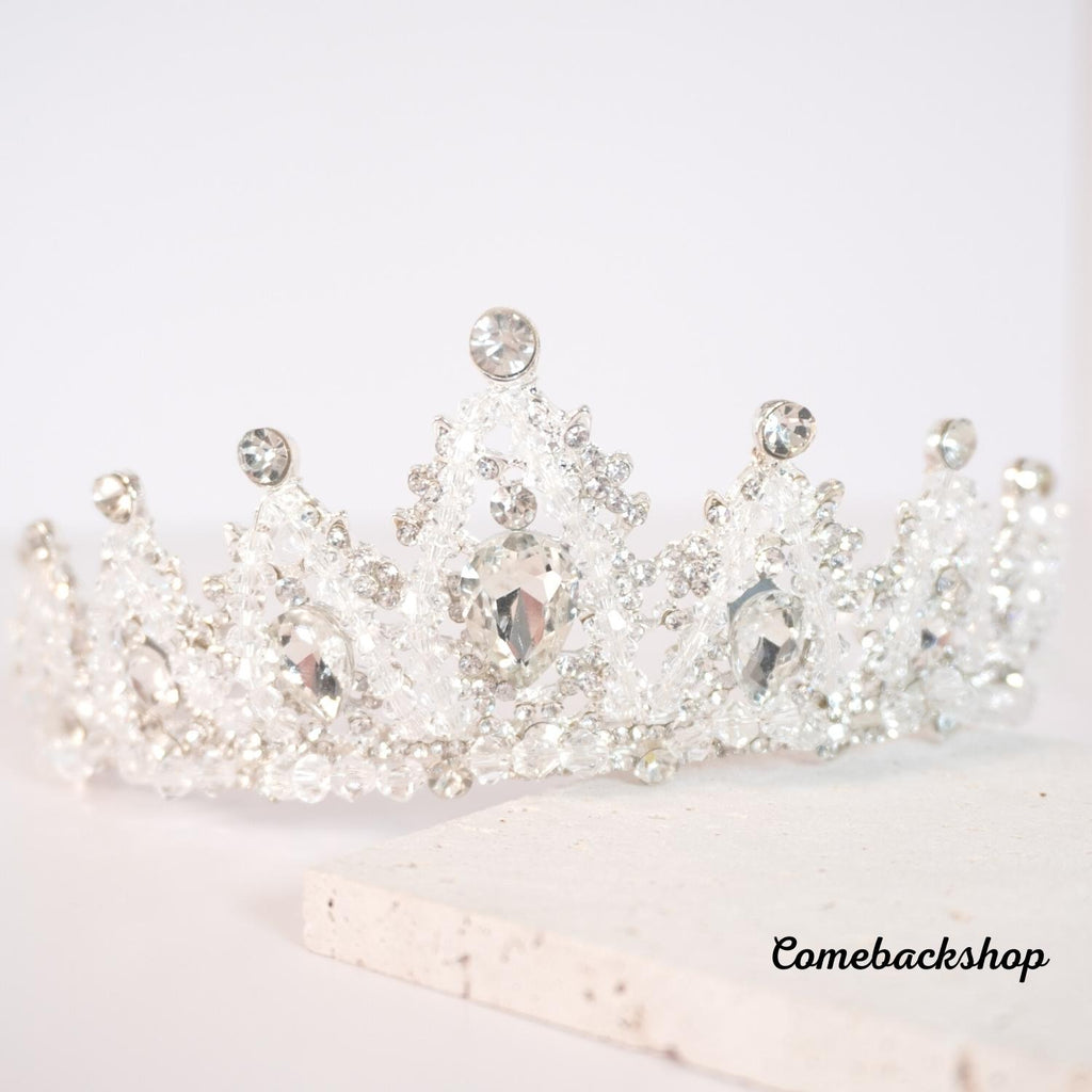 Silver Wedding Tiara for Women Crystal Tiaras and Crowns for Women Wedding Tiaras for Bride Royal Queen Crown Headband Princess Quinceanera Headpieces for Birthday Prom Pageant Party