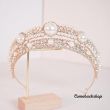 Load image into Gallery viewer, Gold Crystal Leaf Bridal Jewelry Sets Rhinestone Crown,Swarovski pear headpiece,party crown