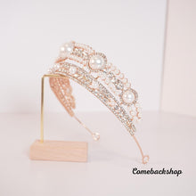 Load image into Gallery viewer, Gold Crystal Leaf Bridal Jewelry Sets Rhinestone Crown,Swarovski pear headpiece,party crown