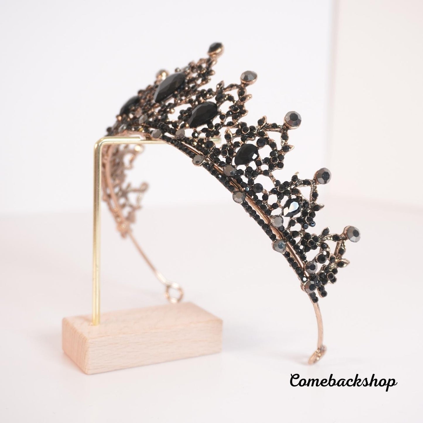 Black Rhinestone Crystal Bridal Tiaras Crown Pageant Women