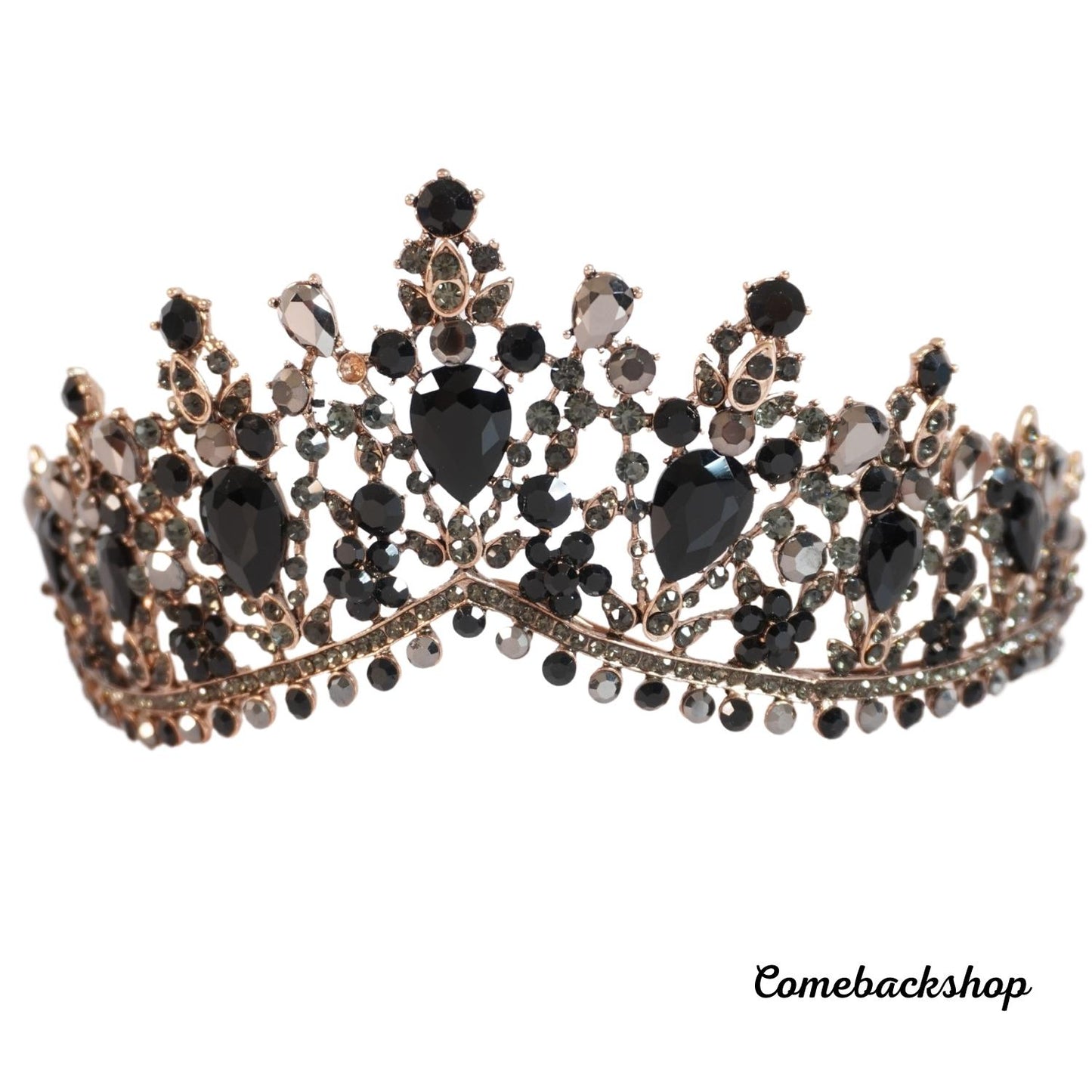 Black Crowns Crystal Tiara Sweet Princess Tiaras Wedding Hair Accessories,Swarovski
