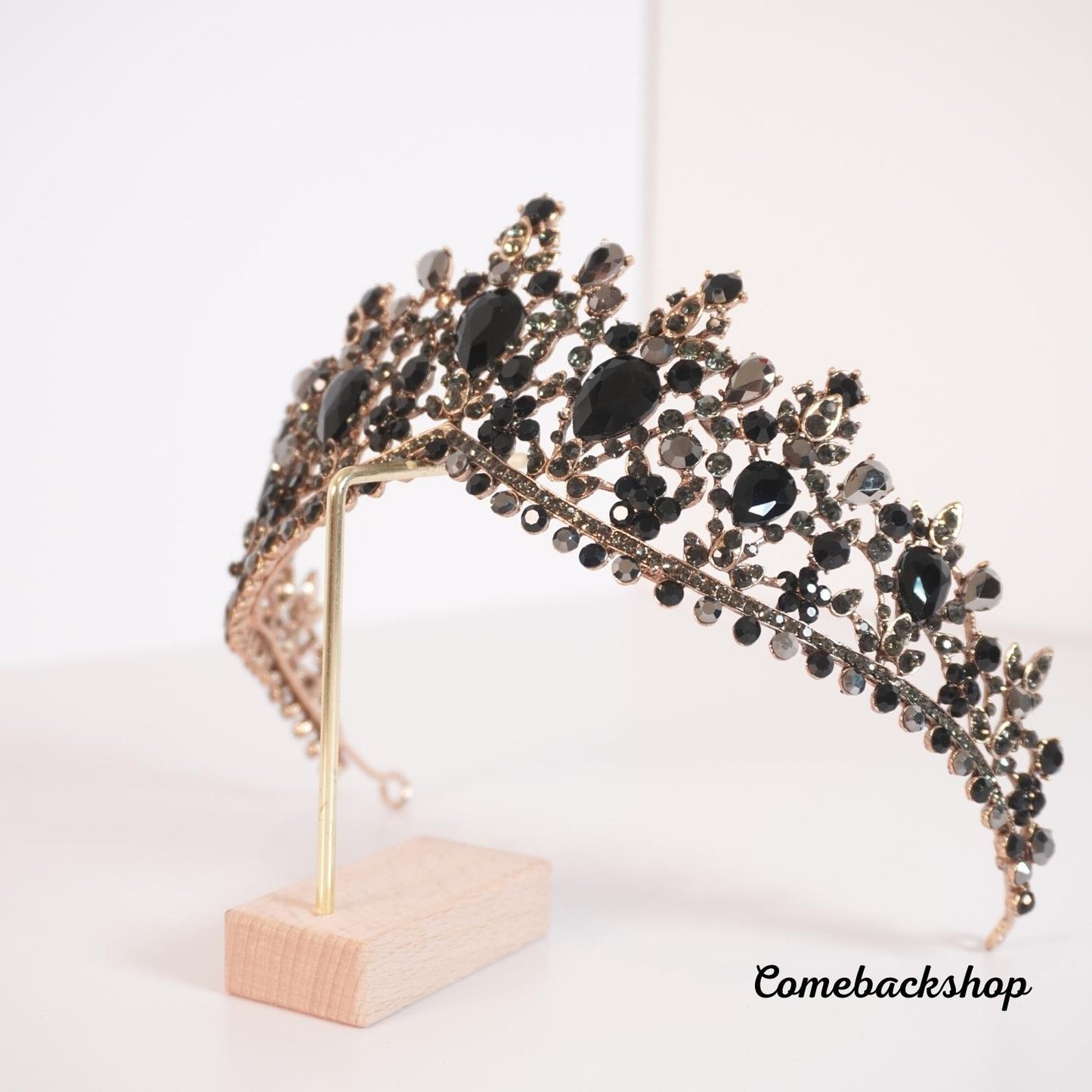 Black Crowns Crystal Tiara Sweet Princess Tiaras Wedding Hair Accessories,Swarovski