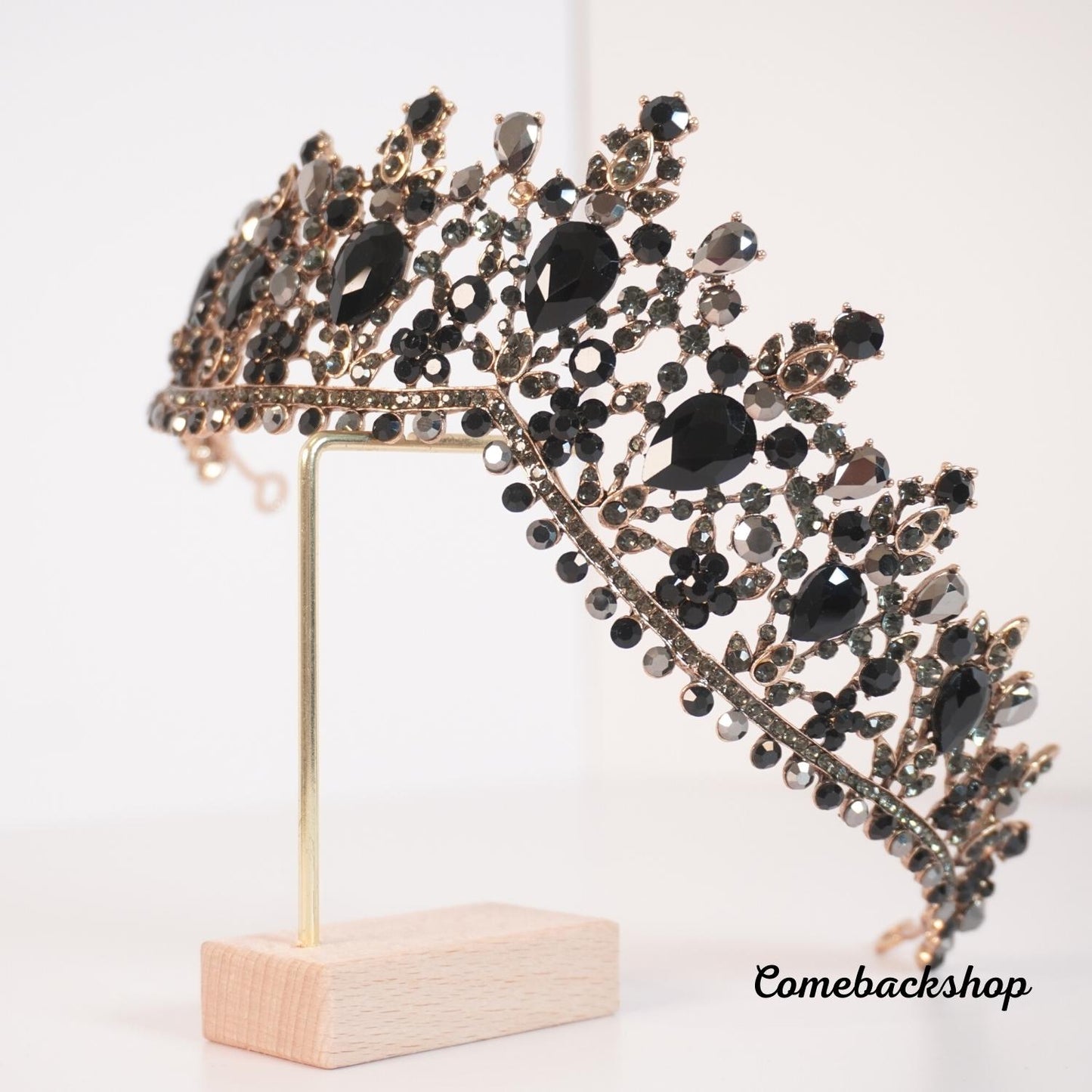 Black Crowns Crystal Tiara Sweet Princess Tiaras Wedding Hair Accessories,Swarovski