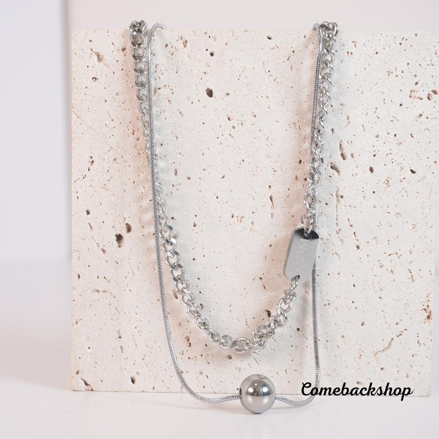Mom Necklace Ladies Exquisite Double Layer Clavicle Chain Necklace Jewelry for Ladies Gift