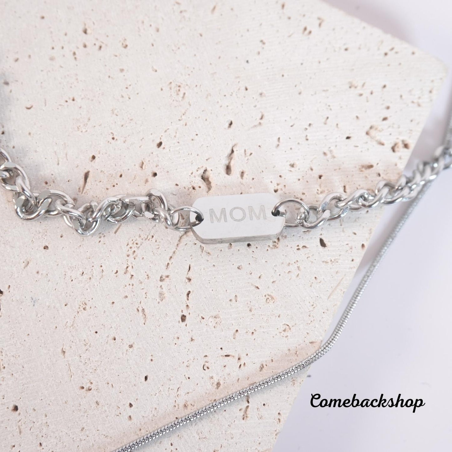 Mom Necklace Ladies Exquisite Double Layer Clavicle Chain Necklace Jewelry for Ladies Gift