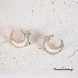 Moon earrings Stud Earrings Women Geometric Round Earrings For Women Girl Jewlery gold